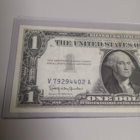 Uncirculated 1957B Silver Certificate $1 Bill in a Toploader - Picture 3 of 4